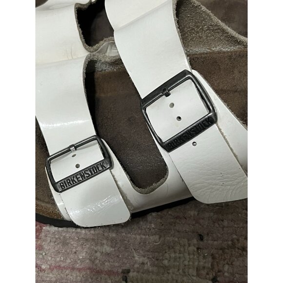 White Patent Leather Arizona Birkenstocks Size 37 EU 6 US Wide - Picture 6 of 12